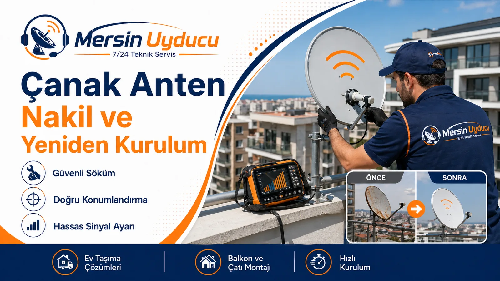 Çanak Anten Nakil ve Yeniden Kurulum